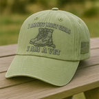 Cowgic Veterans Art  AM A VET Embroidered Cap