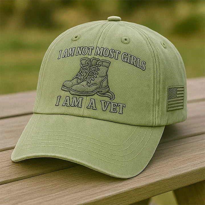 Cowgic Veterans Art  AM A VET Embroidered Cap