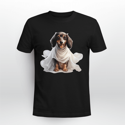 Cowgic Dachshund in Ghost Costume