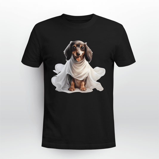 Cowgic Dachshund in Ghost Costume