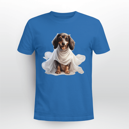 Cowgic Dachshund in Ghost Costume