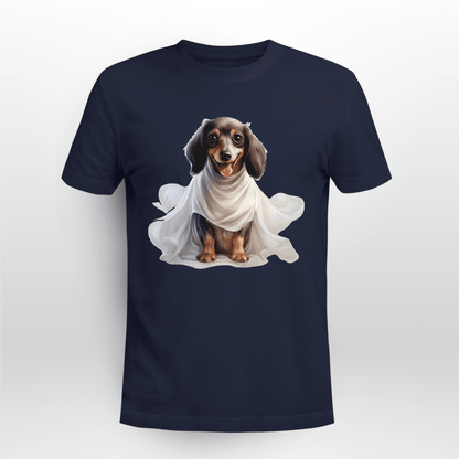 Cowgic Dachshund in Ghost Costume