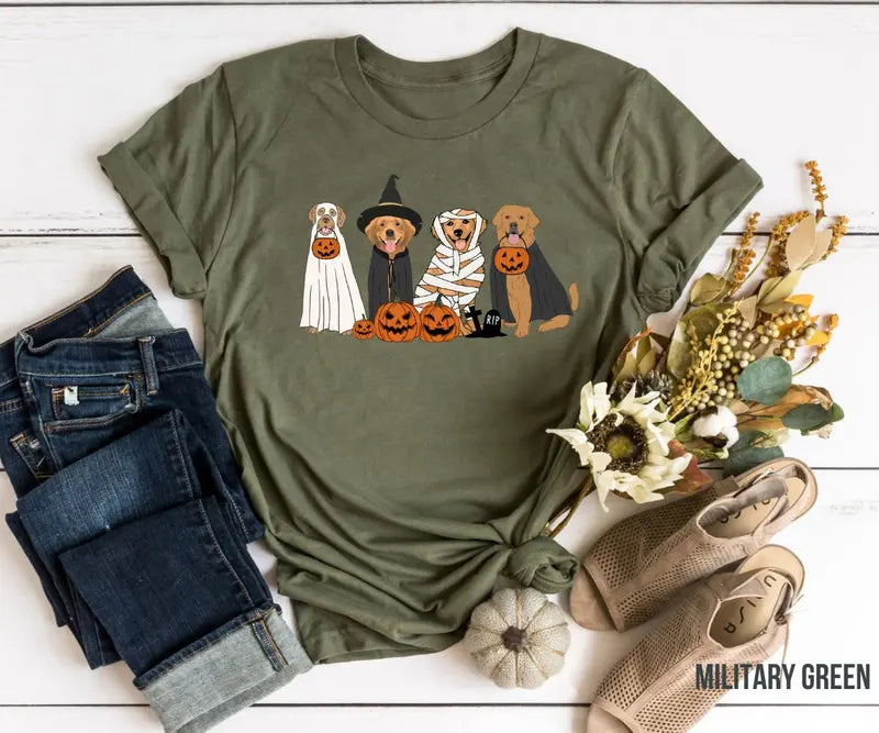 Cowgic Halloween Golden Retriever Ghost Dogs