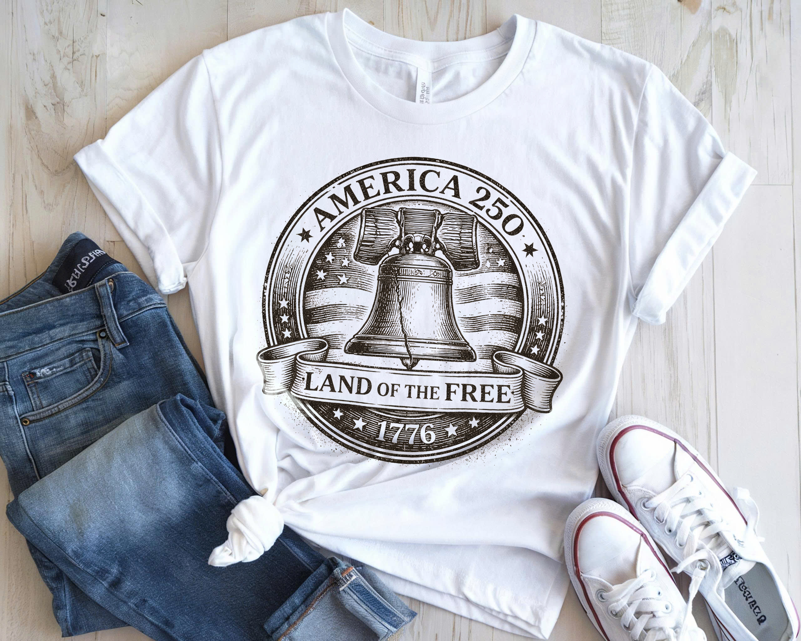 Cowgic America 250th Anniversary Neon Fireworks T-Shirt - 2026 Statue of Liberty Graphic Tee
