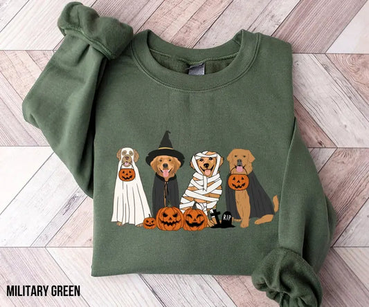 Cowgic Halloween Golden Retriever Ghost Dogs