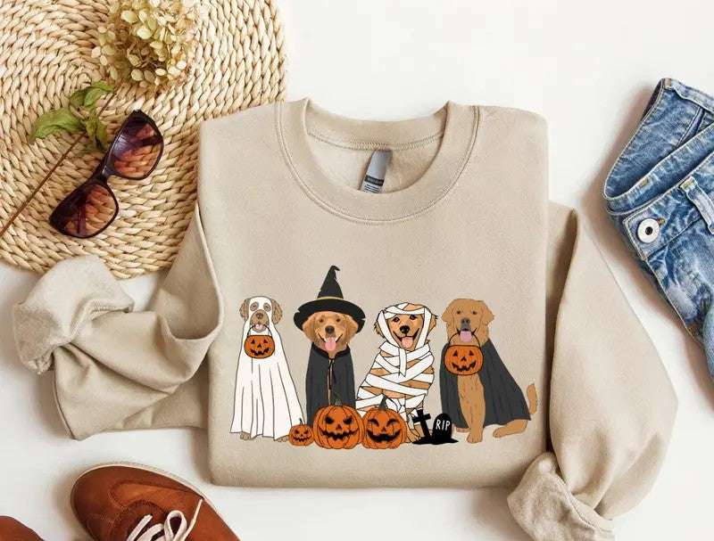 Cowgic Halloween Golden Retriever Ghost Dogs