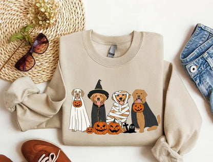 Cowgic Halloween Golden Retriever Ghost Dogs