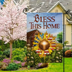 Cowgic Garden Flag Beautiful Sunflower, US Flag, Green Garden, Bless This Home No Flag