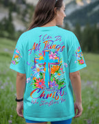 Cowgic I Can Do All Things Through Christ Colorful Floral Women's All Over Print