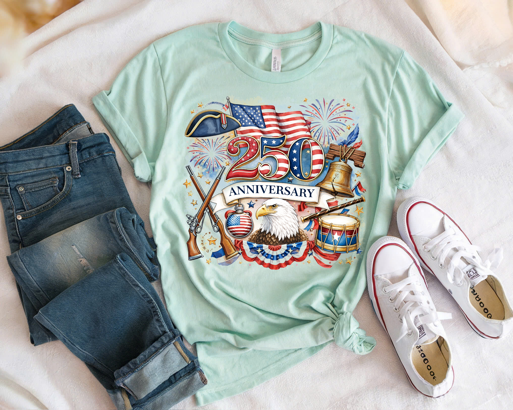 Cowgic Revolutionary War America 250th Anniversary T-Shirt - 1776 Heritage Graphic Tee