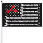 Cowgic Vintage USA American Flag Mechanic Wrench Flag