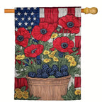 Cowgic July 4th Basket of Flowers National Flag
