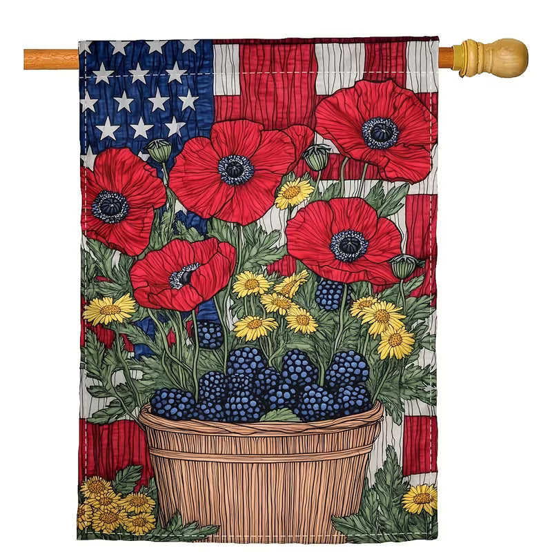 Cowgic July 4th Basket of Flowers National Flag