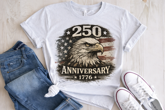 Cowgic America 250th Cowgic Anniversary T-Shirt - Vintage 1776 Patriotic Eagle Tee