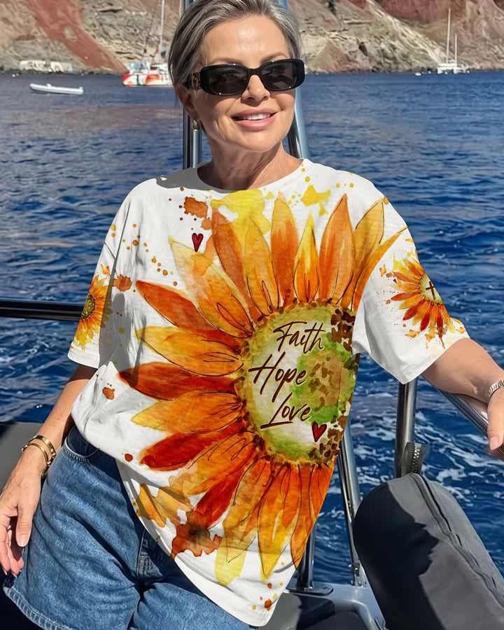 Cowgic Blessed By God Sunflowers Women's All Over Print Shirt