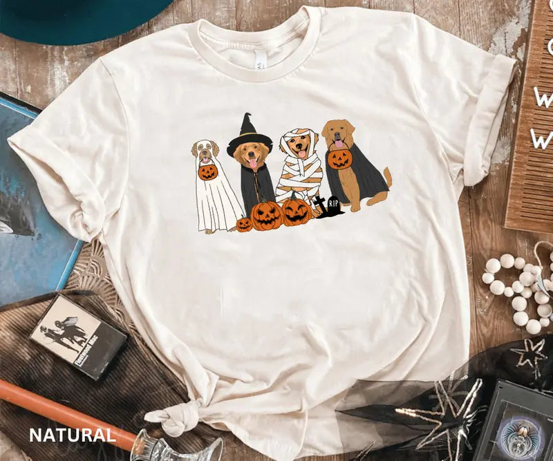 Cowgic Halloween Golden Retriever Ghost Dogs
