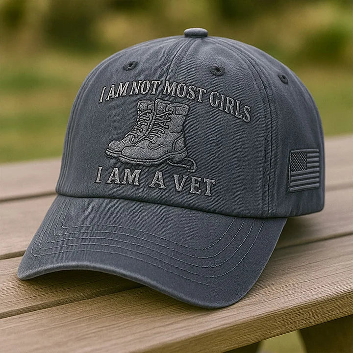 Cowgic Veterans Art  AM A VET Embroidered Cap