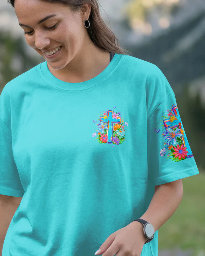 Cowgic I Can Do All Things Through Christ Colorful Floral Women's All Over Print