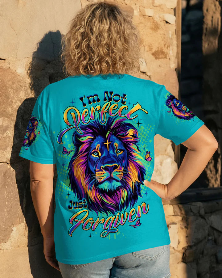 Cowgic I’m Not Perfect Just Forgiven Lion Women's All Over Print Shirt