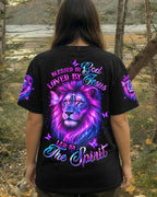 Cowgic Blessed By God Lion Butterfly Women's All Over Print Shirt