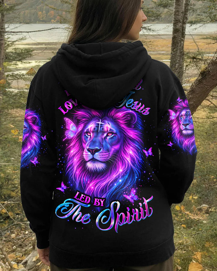 Cowgic Blessed By God Lion Butterfly Women's All Over Print Shirt