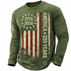 Cowgic  America's 250th Anniversary Men's American US Flag T Shirt Long Sleeve v2