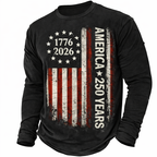 Cowgic  America's 250th Anniversary Men's American US Flag T Shirt Long Sleeve v2