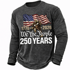 Cowgic  America's 250th Anniversary Men's American US Flag T Shirt Long Sleeve v3