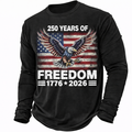 Cowgic  America's 250th Anniversary Men's American US Flag T Shirt Long Sleeve v4