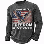 Cowgic  America's 250th Anniversary Men's American US Flag T Shirt Long Sleeve v4