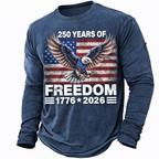 Cowgic  America's 250th Anniversary Men's American US Flag T Shirt Long Sleeve v4