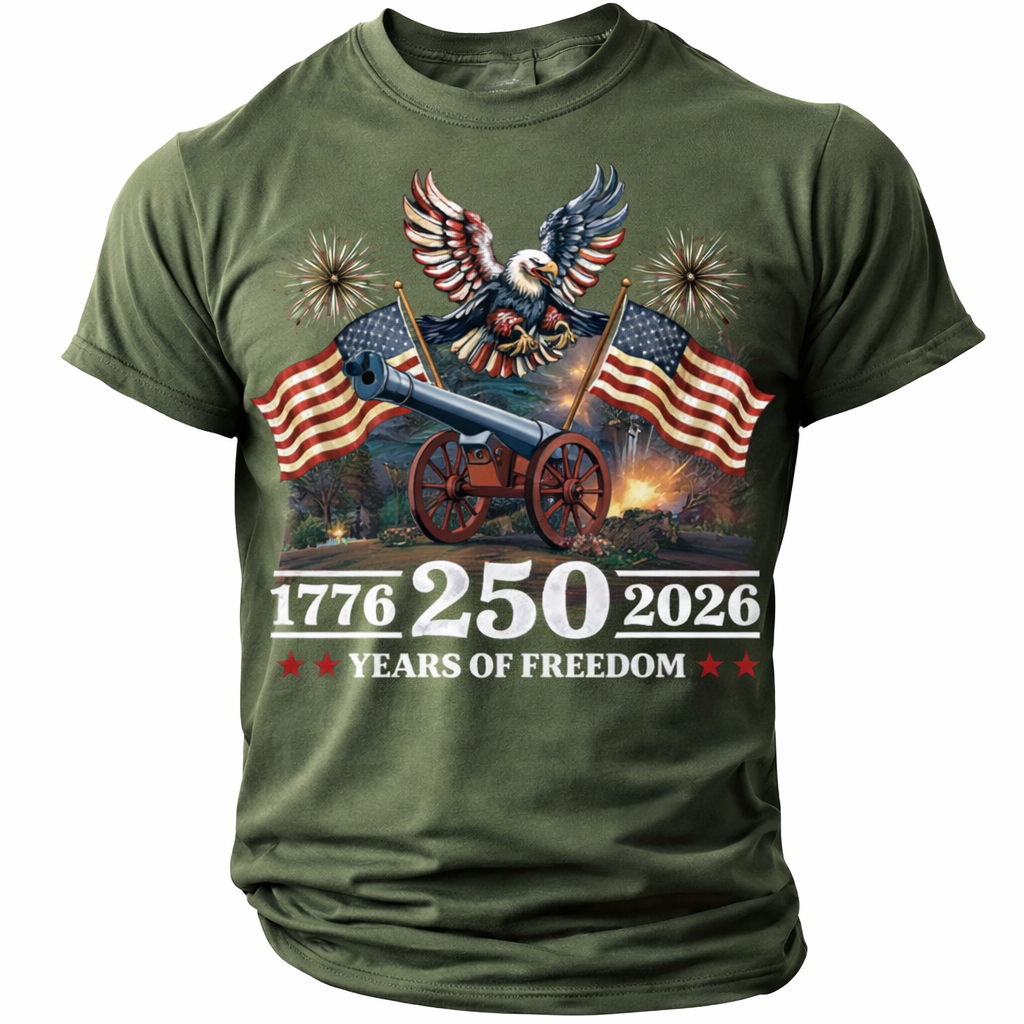 Cowgic America's 250th Anniversary Men's American US Flag v4 T Shirt
