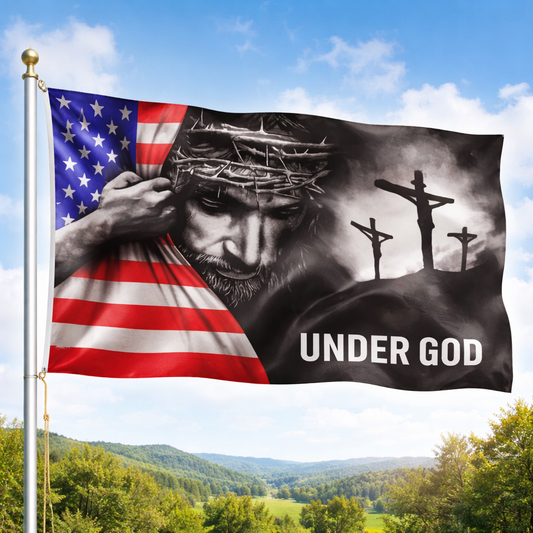 Cowgic Under God Pattern Flag, American Flag with Grommets