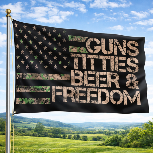 Cowgic Black American Flag Banner