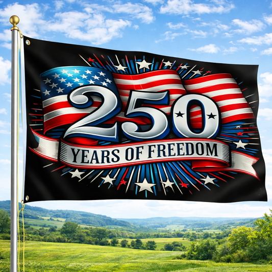 Cowgic 1pc 250th Anniversary of Freedom American 250th Anniversary Premium Polyester Flag