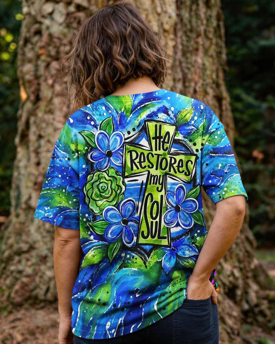 Cowgic He Restores My Soul Women's All Over Print Shirt