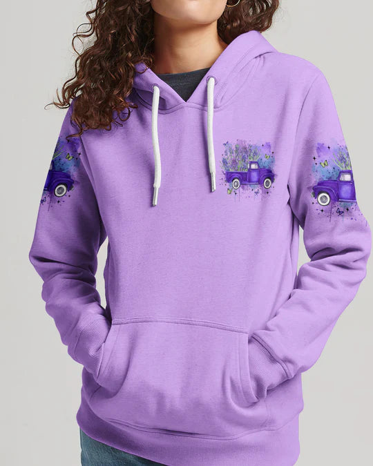 Cowgic Jesus Take The Wheel Lavender Women's All Over Print Shirt