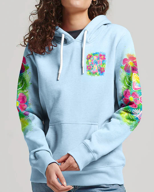 Cowgic God Is Within Her Floral Cross Watercolor Women’s All Over Print