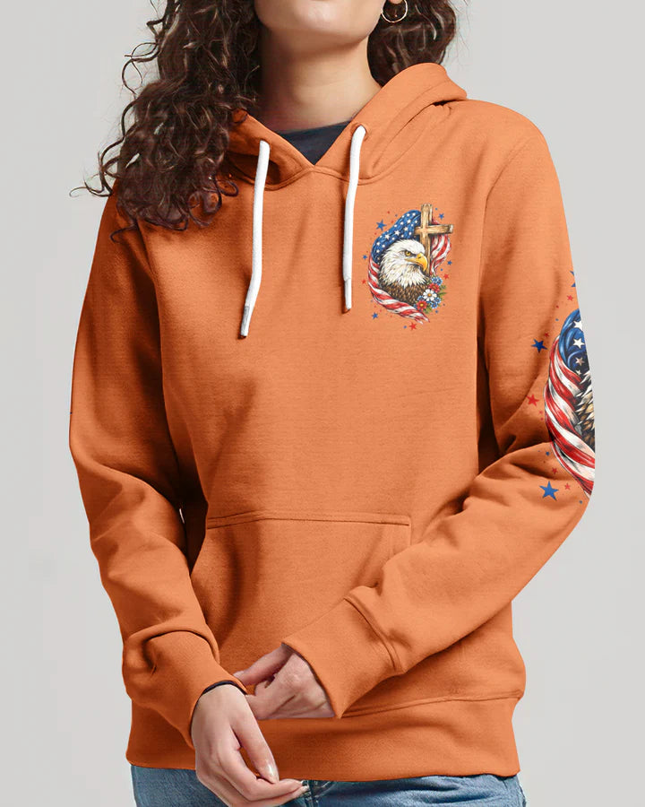 Cowgic She Loves Jesus And America Too Red White & Blue Eagle Women's All Over Print
