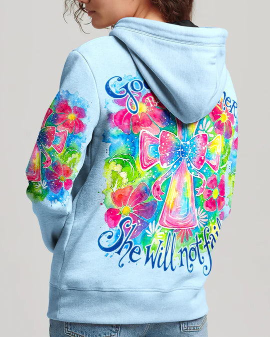 Cowgic God Is Within Her Floral Cross Watercolor Women’s All Over Print