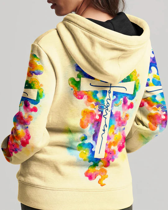 Cowgic Forgiven Faith Cross Watercolor Christian Women’s All Over Print