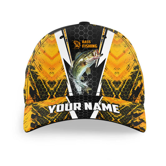 Cowgic Custom Name Yellow Largemouth Bass Classic Cap