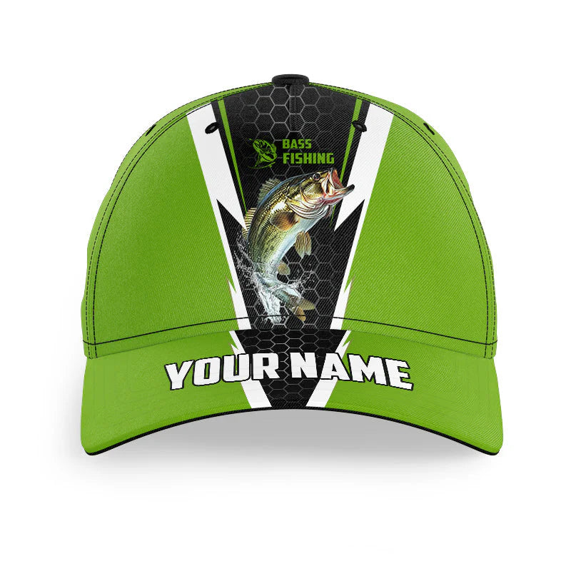 Cowgic Custom Name Green Largemouth Bass Classic Cap