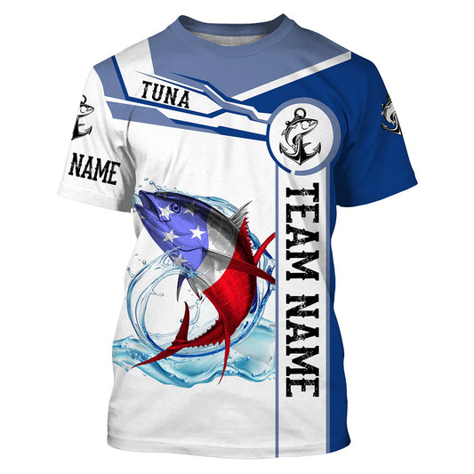 Cowgic Personalized Tuna Fishing American Flag