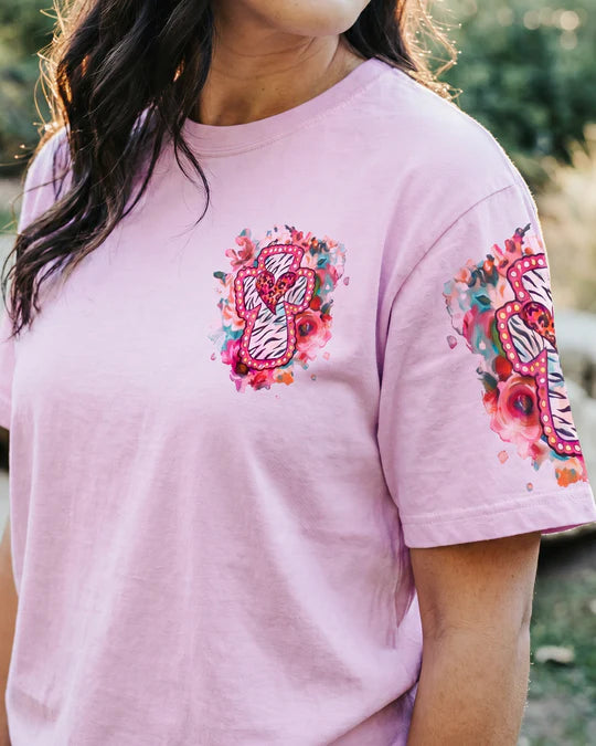 Cowgic Blessed Lucky Cross Floral Women’s All Over Print Shirt