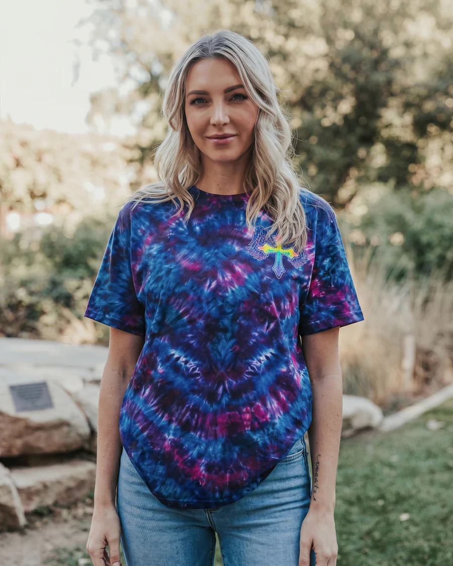 Cowgic Faith Tie-Dye Cross Miracle All Over Print Shirt