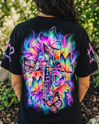 Cowgic Faith Hope Love Neon Butterfly Cross Women's All Over Print