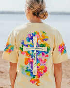 Cowgic Forgiven Faith Cross Watercolor Christian Women’s All Over Print