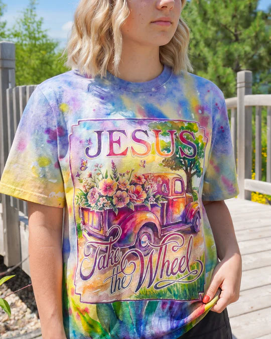 Cowgic Jesus Take The Wheel Floral Truck Watercolor Women’s All Over Print