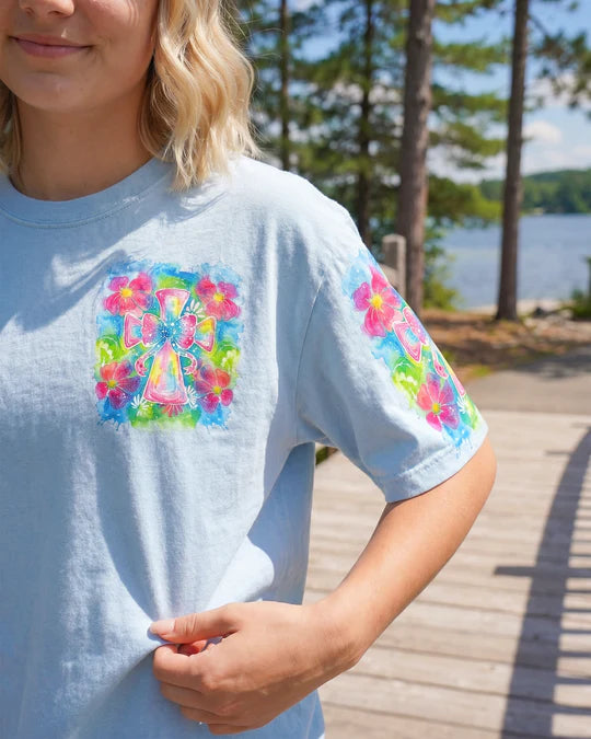 Cowgic God Is Within Her Floral Cross Watercolor Women’s All Over Print
